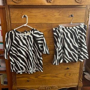 Michael Kors size 10 Zebra Pattern Top and Skirt